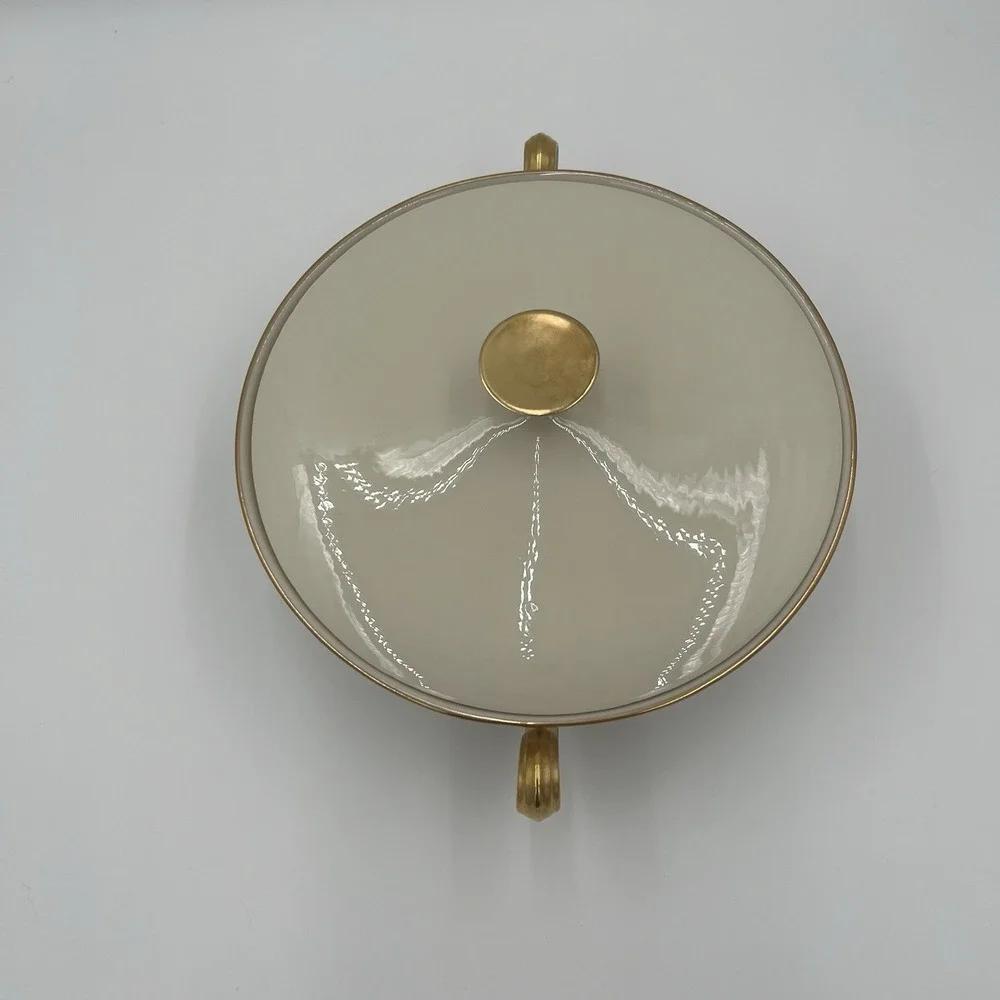 Lenox Serving Tureen with Lid Gold Trim Floral‎ Pattern Porcelain Dish